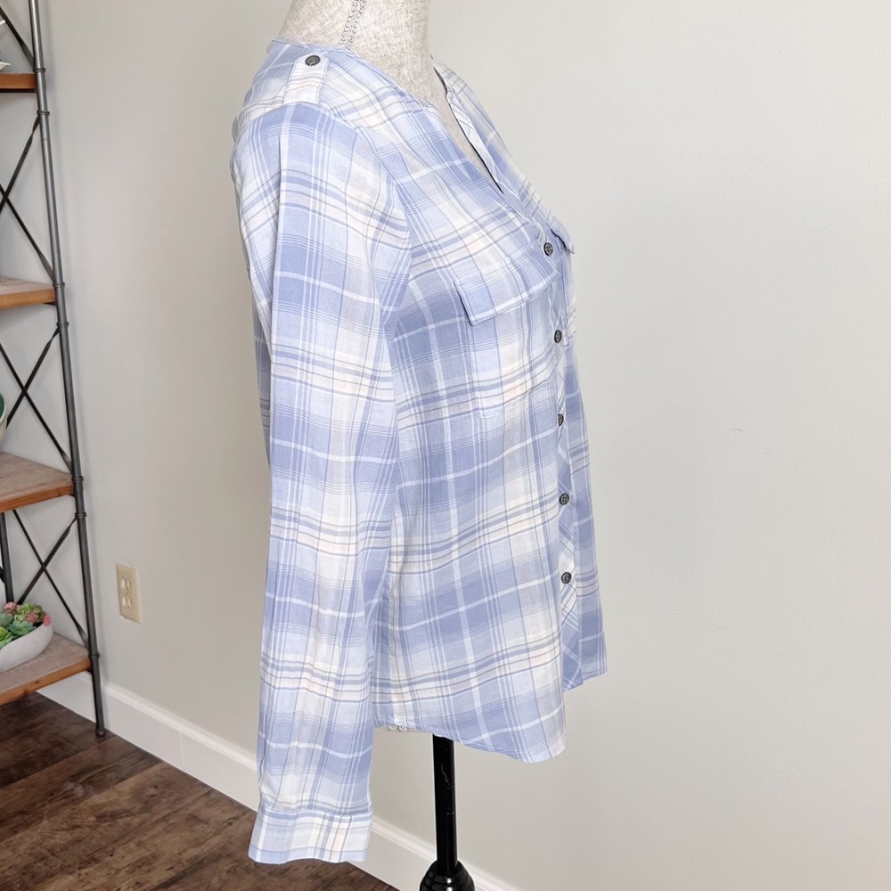 Joie Blouse Acaelle Plaid Button Down Cotton Top XS - Picture 6 of 17